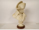 Alabaster sculpture bust of Emperor Napoleon I, bicorne, frock coat, 19th century