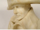 Alabaster sculpture bust of Emperor Napoleon I, bicorne, frock coat, 19th century