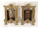 Pair of small miniature brass photo frames with Napoleon sphinxes, 19th century