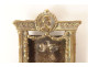 Pair of small miniature brass photo frames with Napoleon sphinxes, 19th century