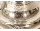 Pair of Louis XV candlesticks with coats of arms, silver-plated metal, Christofle, 19th century