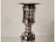 Pair of Louis XV candlesticks with coats of arms, silver-plated metal, Christofle, 19th century