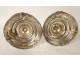 Pair of Louis XV candlesticks with coats of arms, silver-plated metal, Christofle, 19th century