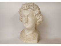 Plaster sculpture head statue Angel Smile Reims Cathedral early 20th century