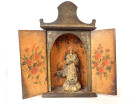 Retable bois peint sculpture Vierge Assomption de Conceicao oratoire XVIIIè