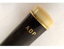 Dandy smoking evening cane in blackened wood, 18K solid gold, eagle head, ADP, 19th century