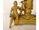 Small clock with gilded bronze gardener watering can column Berthoud Paris 19th