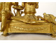 Small clock with gilded bronze gardener watering can column Berthoud Paris 19th