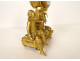 Small clock with gilded bronze gardener watering can column Berthoud Paris 19th
