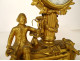 Small clock with gilded bronze gardener watering can column Berthoud Paris 19th