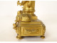 Small clock with gilded bronze gardener watering can column Berthoud Paris 19th