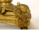 Small clock with gilded bronze gardener watering can column Berthoud Paris 19th