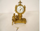 Small clock with gilded bronze gardener watering can column Berthoud Paris 19th