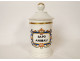 Pharmacy pot apothecary porcelain Paris palm tree snake Sapo Animal 19th century