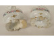 Pair of small porcelain perfume bottles with Paris flowers, Louis-Philippe, 19th century
