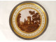Decorative dish Limoges porcelain PL landscape sepia silver Minerva early 20th century