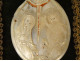 Mother-of-pearl medallion Nativity Virgin Mary crib Child Jesus son of gold 19th century