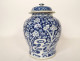 Small covered ginger jar with blue and white Chinese porcelain, prunus flowers, 19th century