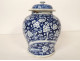 Small covered ginger jar with blue and white Chinese porcelain, prunus flowers, 19th century