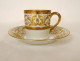 Porcelain cup and saucer Paris Le Tallec with gilded arabesques and foliage, 20th century