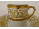 Porcelain cup and saucer Paris Le Tallec with gilded arabesques and foliage, 20th century
