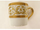 Porcelain cup and saucer Paris Le Tallec with gilded arabesques and foliage, 20th century