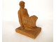 Small terracotta sculpture Jean Jegou young woman seated 20th century