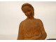 Small terracotta sculpture Jean Jegou young woman seated 20th century