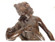 2 large sculptures statues pair of angels carved oak 17th century