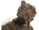 2 large sculptures statues pair of angels carved oak 17th century