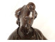 2 large sculptures statues pair of angels carved oak 17th century