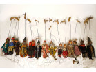 Set of 14 Czech rod puppets Devil King Queen Magician 19th century