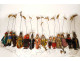 Set of 14 Czech rod puppets Devil King Queen Magician 19th century