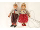 Set of 14 Czech rod puppets Devil King Queen Magician 19th century
