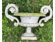Pair of Medici vases, cast iron garden basin, 19th century
