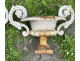 Pair of Medici vases, cast iron garden basin, 19th century