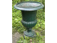 Pair of Medici vases, cast iron garden basin, 19th century