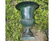 Pair of Medici vases, cast iron garden basin, 19th century