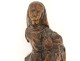 Small sculpture statuette Virgin and Child Jesus carved wood 18th century