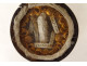 Small round reliquary box horn paperolle Saints Ste Victoire Agnus XIXth