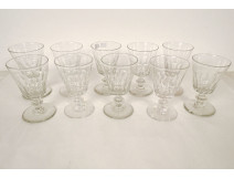 10 Baccarat cut crystal water glasses, Caton model, 19th century