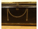 Officer&#39;s captain&#39;s trunk, camphor wood leather chest, gilded brass monogram, 19th century
