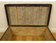 Officer&#39;s captain&#39;s trunk, camphor wood leather chest, gilded brass monogram, 19th century
