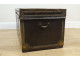 Officer&#39;s captain&#39;s trunk, camphor wood leather chest, gilded brass monogram, 19th century