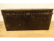 Officer&#39;s captain&#39;s trunk, camphor wood leather chest, gilded brass monogram, 19th century