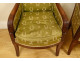 Pair of 1st Empire mahogany armchairs, 19th century seats