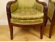 Pair of 1st Empire mahogany armchairs, 19th century seats