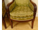 Pair of 1st Empire mahogany armchairs, 19th century seats
