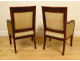 Pair of 1st Empire mahogany armchairs, 19th century seats