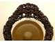 Large Indochinese gong, exotic wood, carved copper, Indochina, Vietnam, 20th century